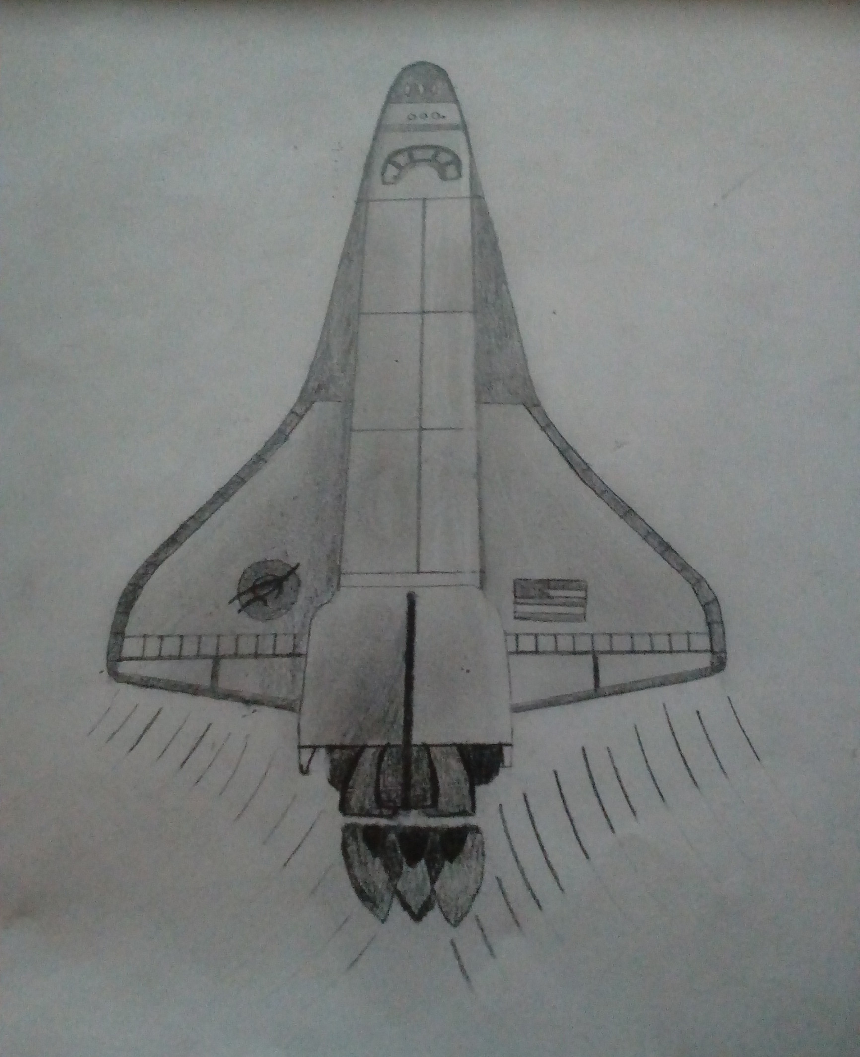 Space Shuttle Drawing for Kids