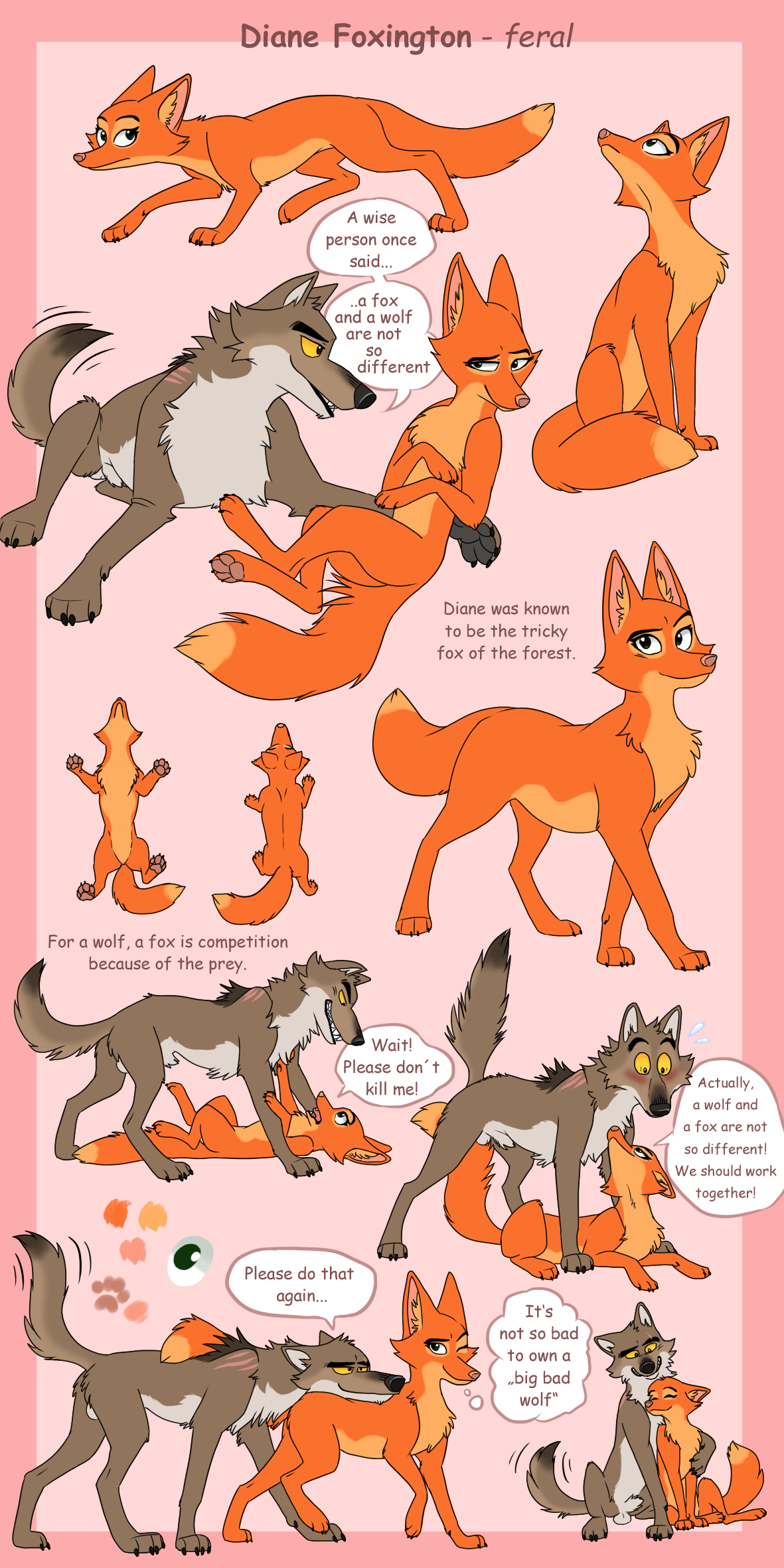 Diane Foxington - feral concept sheet by Wusli -- Fur Affinity [dot] net