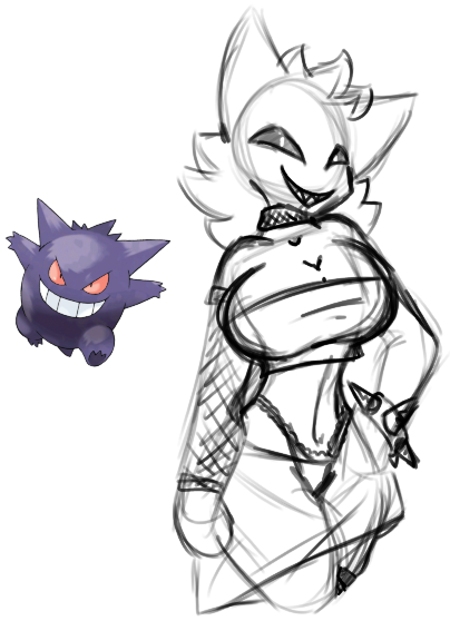 Shiny Gengar White Alternate by StudioFluff -- Fur Affinity [dot] net