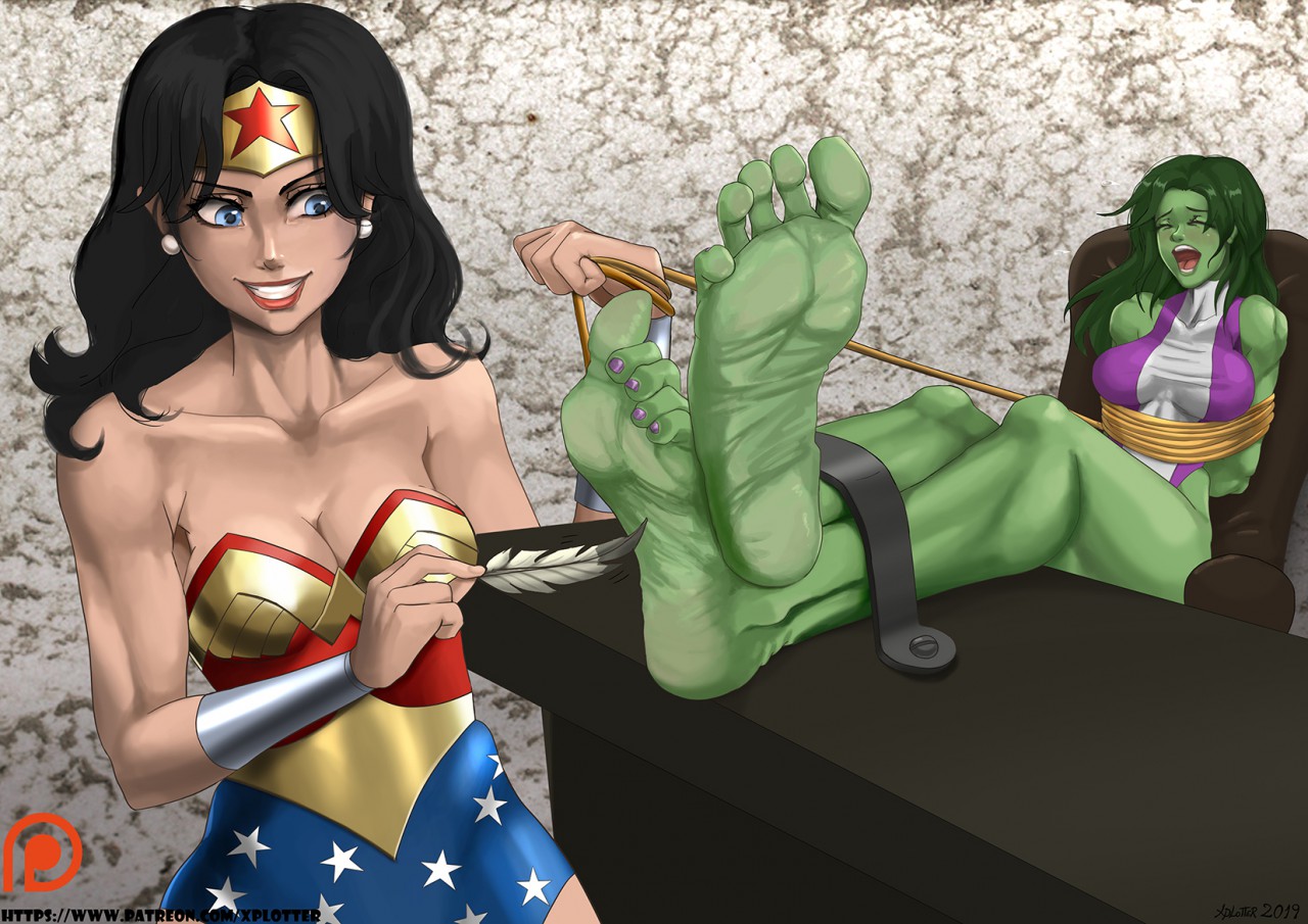 Wonder Woman vs She-Hulk (Tickling Revenge). 