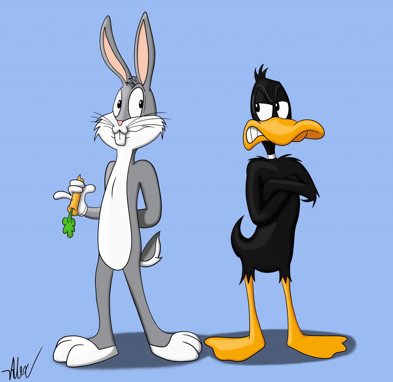 Bugs Bunny and Daffy Duck by xThatGreenEndermanx -- Fur Affinity [dot] net