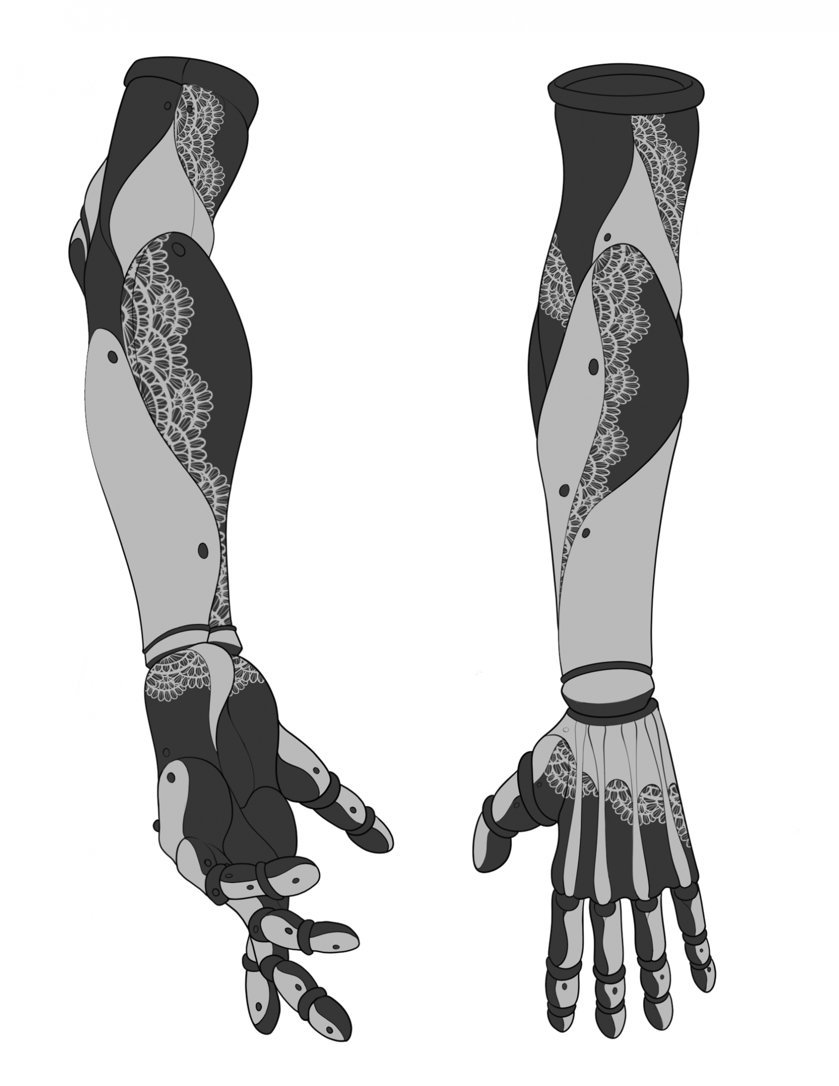 biomechanical arm drawings