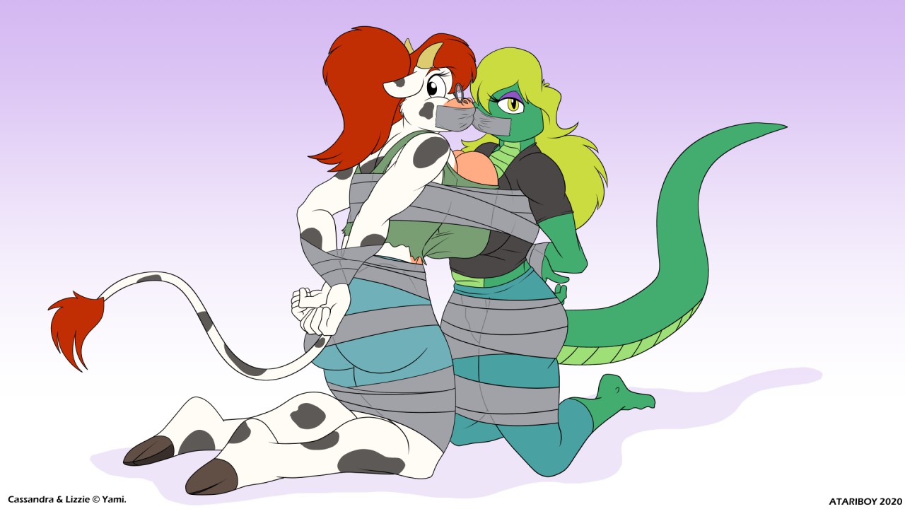 Cass and Liz taped up by Atariboy by Yami -- Fur Affinity [dot] net