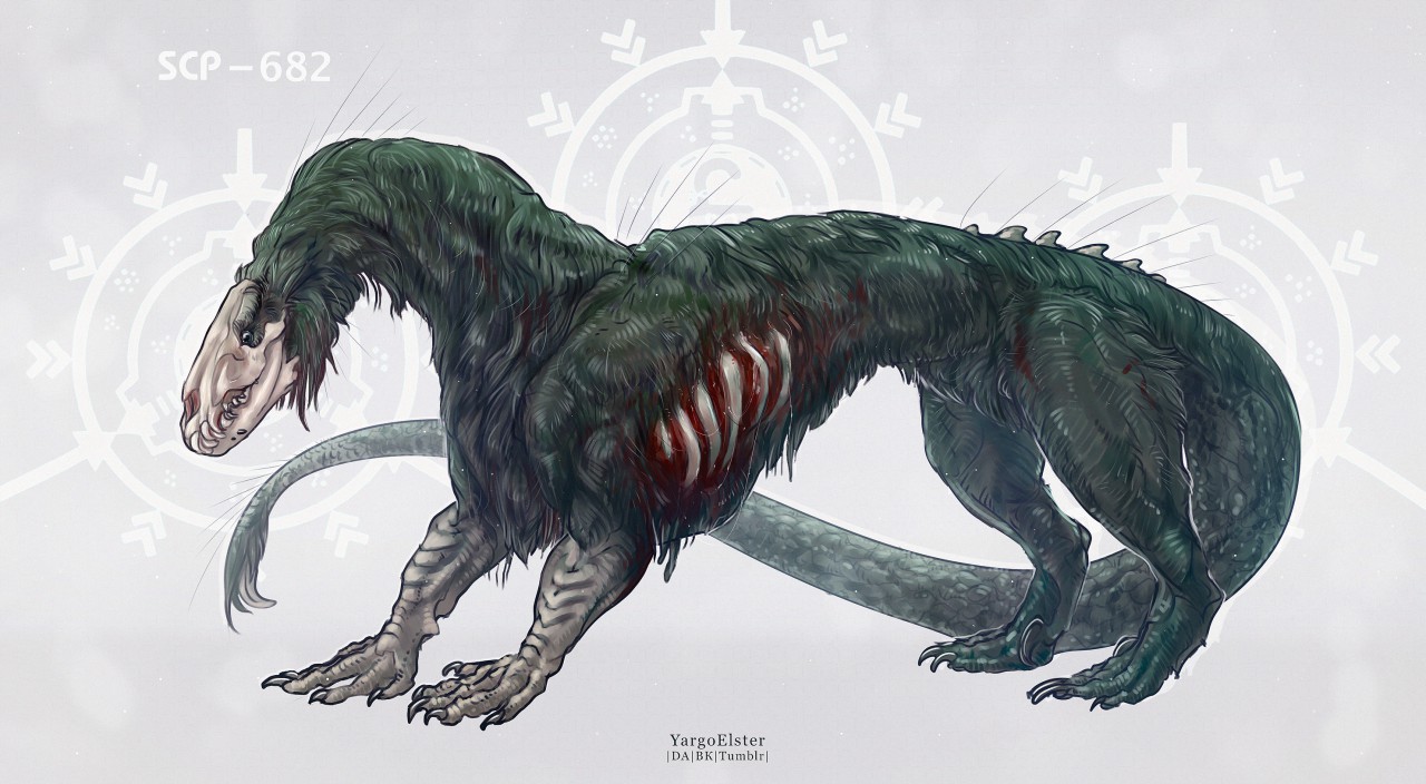 SCP-682 by Fraizers-Doodles  Scp 682, Scp, Dark creatures