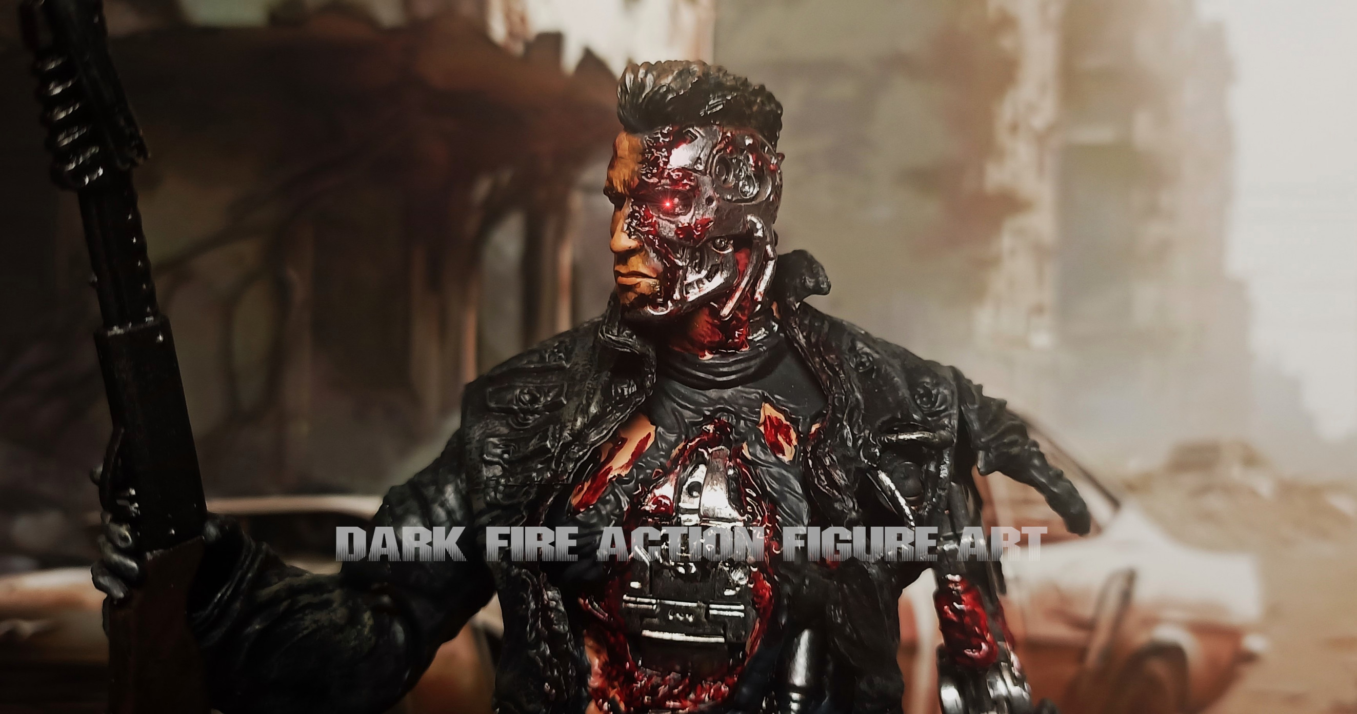 Xiaozheng Model Plays Terminator 3 T850 Battle Damage