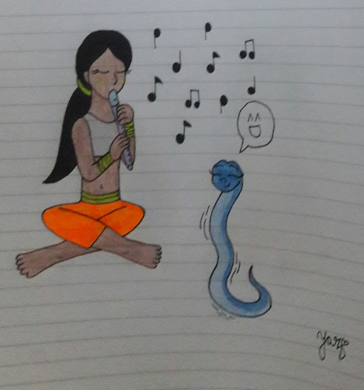 SNAKE CHARMER WITH WATERCOLOR / FIGURATIVE COMPOSITION WITH WATER COLOUR -  YouTube
