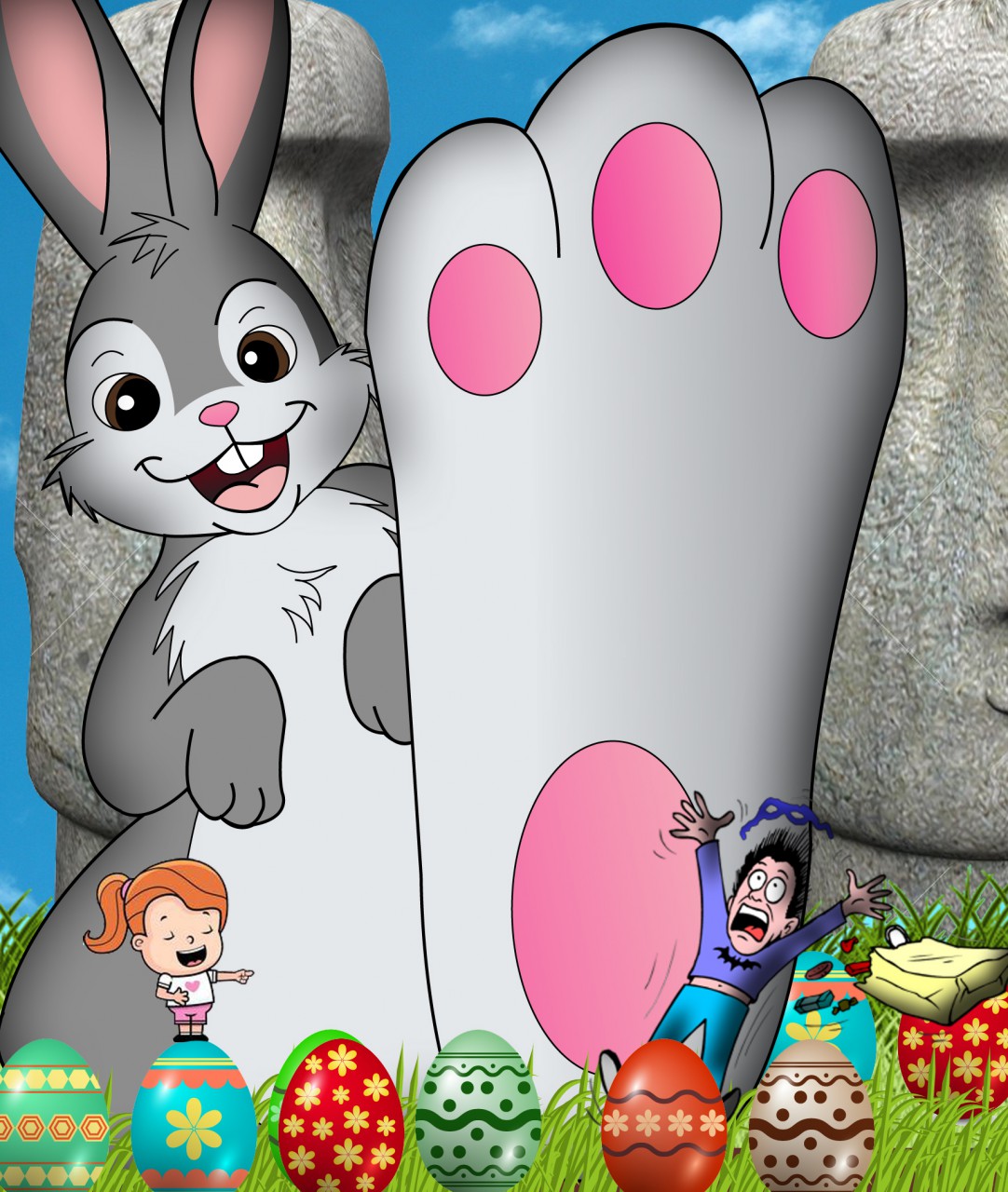 Easter Bunny Stomp by yingcartoonman -- Fur Affinity [dot] net