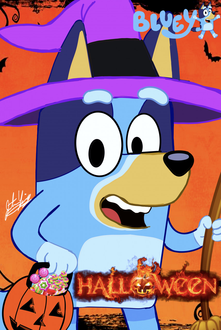 Bluey Happy Halloween by yingcartoonman -- Fur Affinity [dot] net