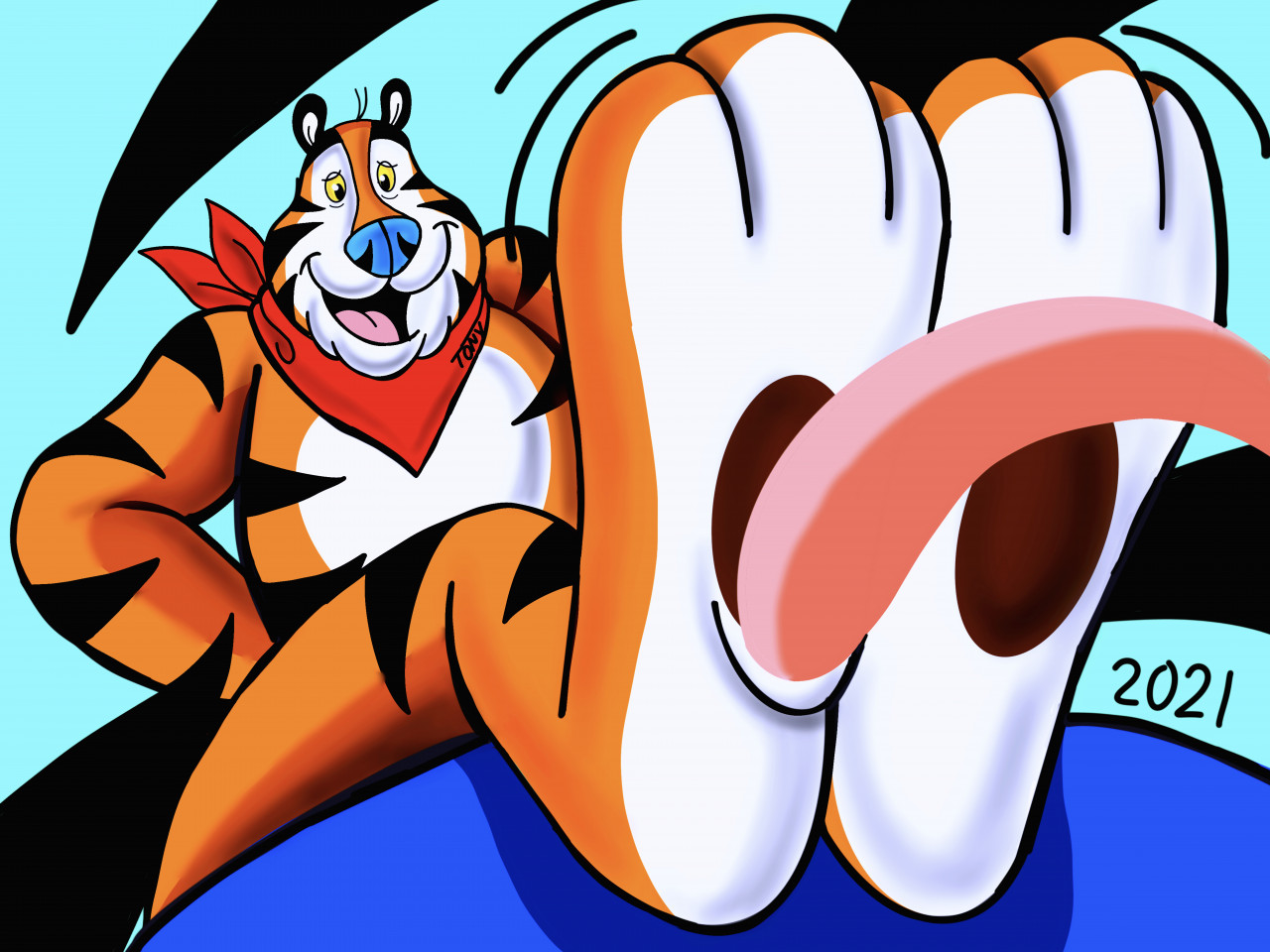 Cartoon feet lick