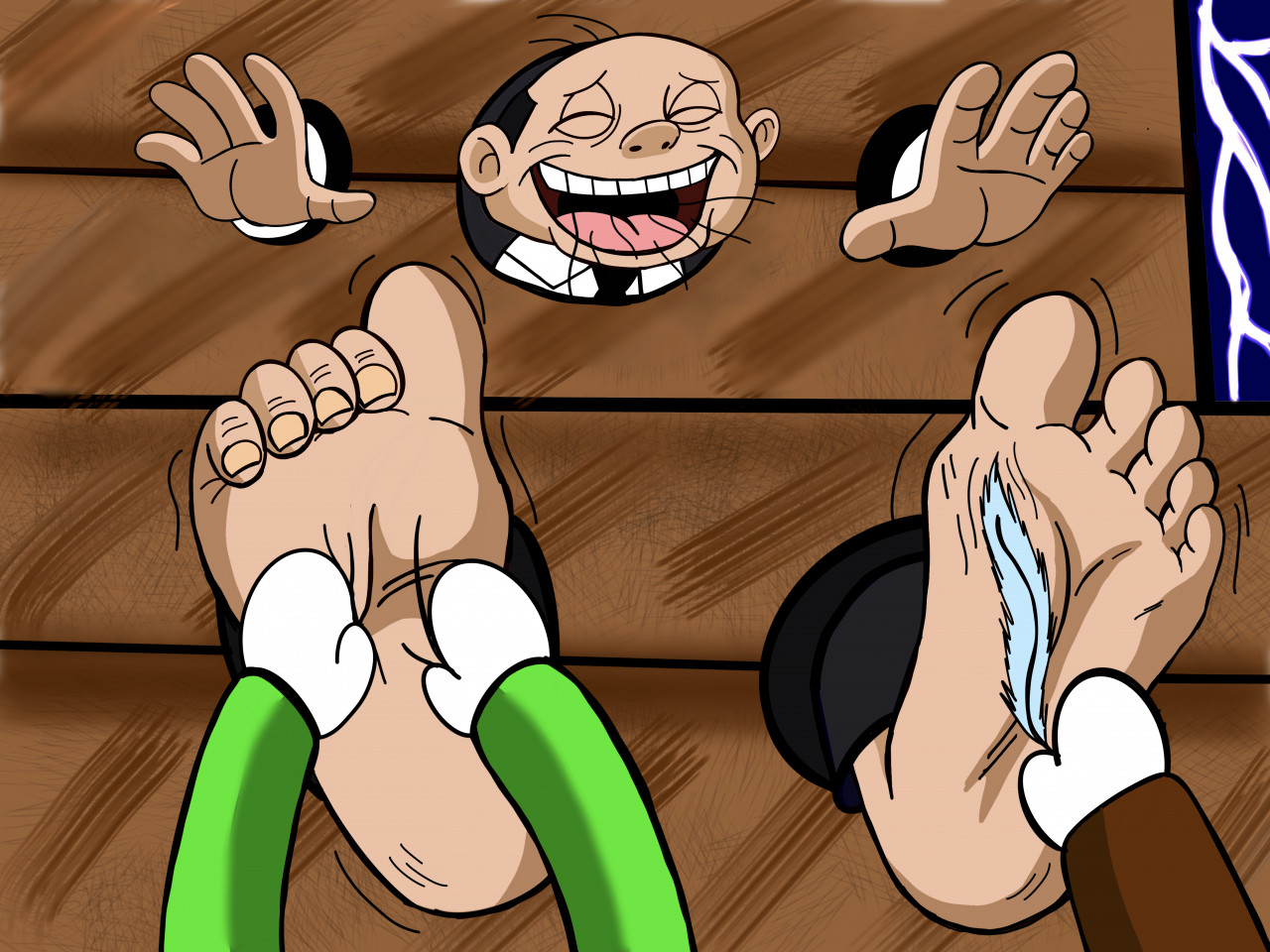 Ticklish men feet