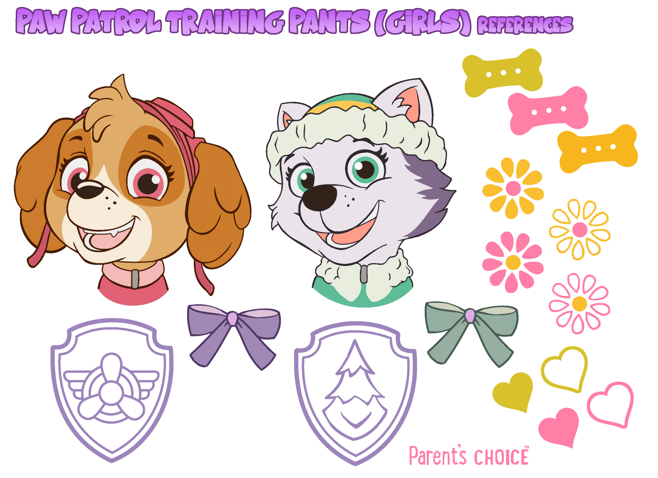 PAW Patrol training pants references (Girls) by yipthecoyotepup