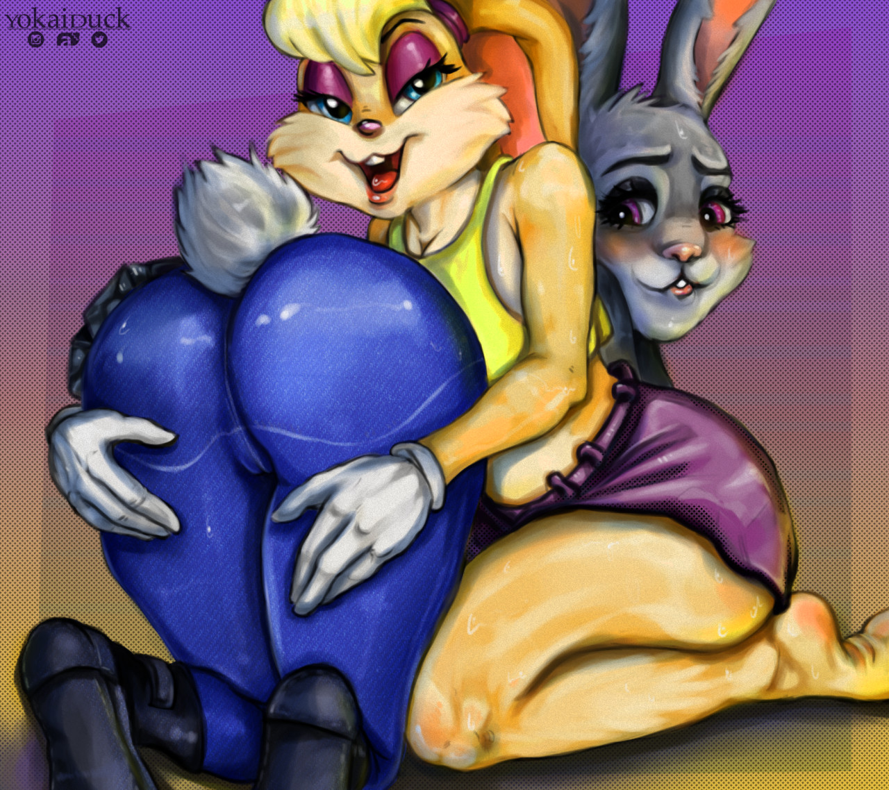 Lola Bunny and Judy Hopps by YokaiDuck -- Fur Affinity [dot] net