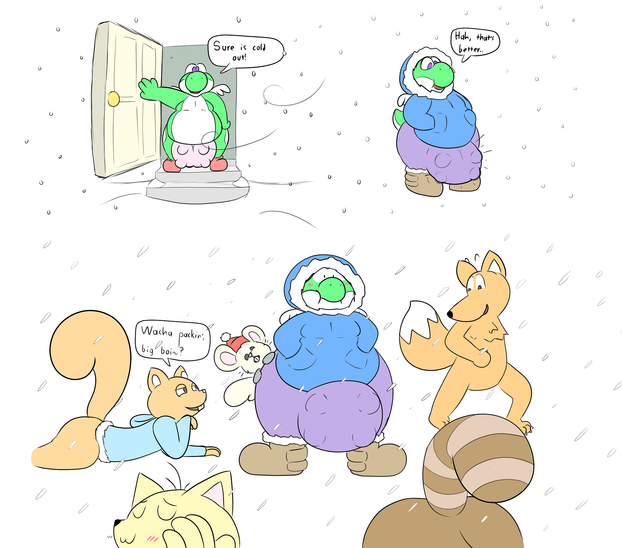 Giant Bulge in the Bitter Cold by Yoshi_Super_Green -- Fur Affinity [dot]  net