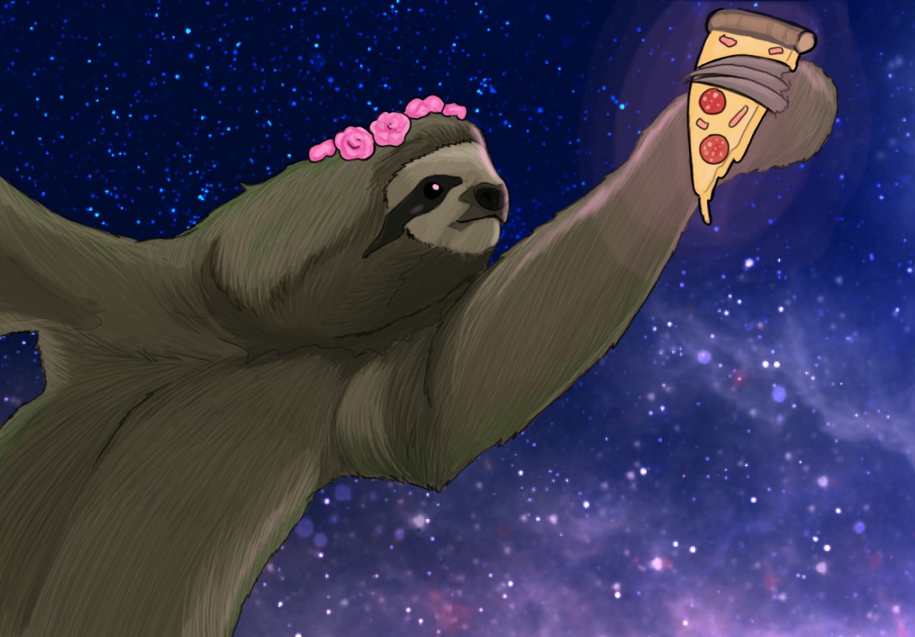 sloths in space wallpaper