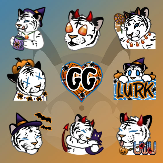 Black Cat Twitch Emote / Halloween Emote / Cute Emojis for 