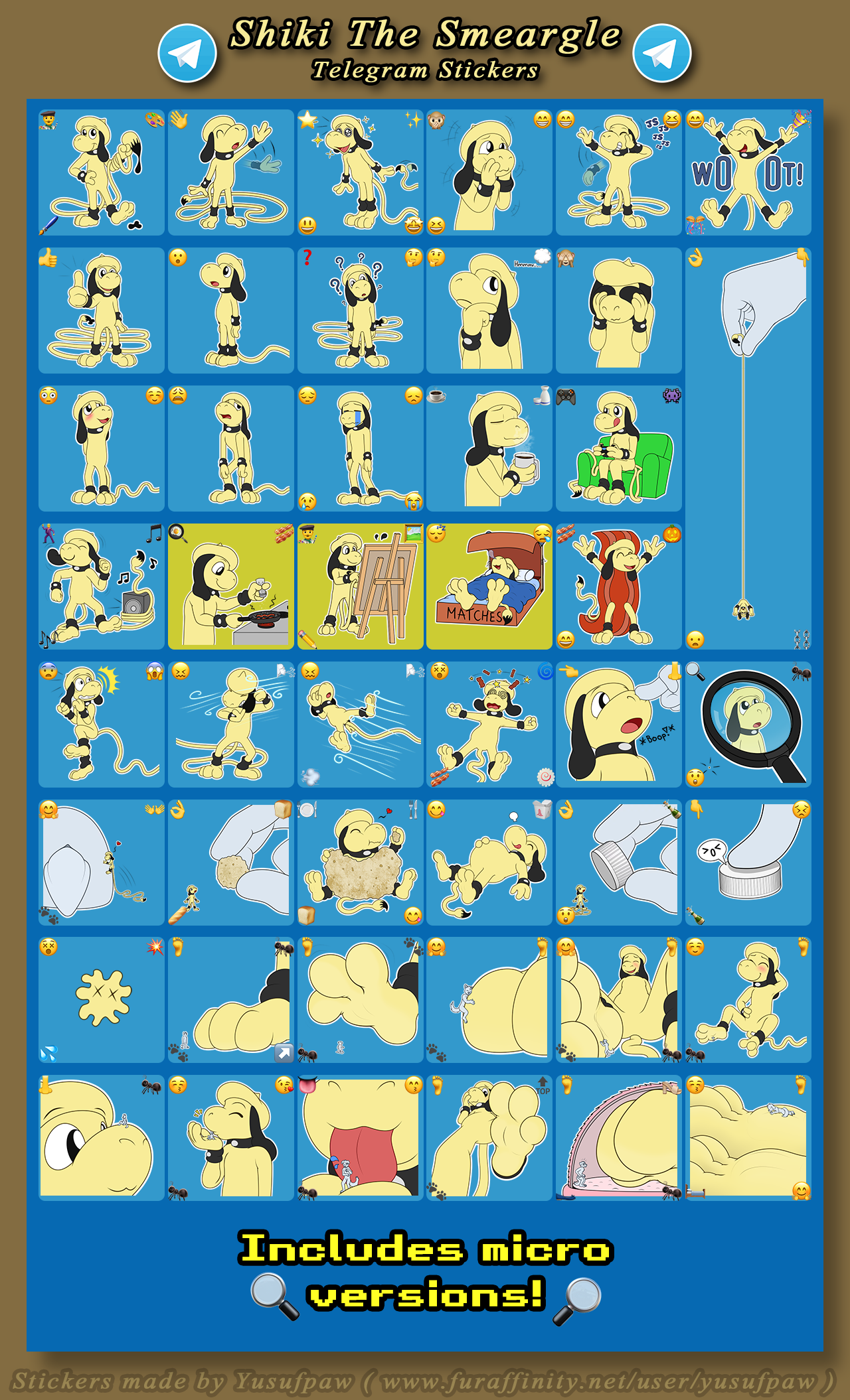 Sticker Pack] Shiki The Smeargle [Link] by Yusufpaw -- Fur Affinity [dot]  net