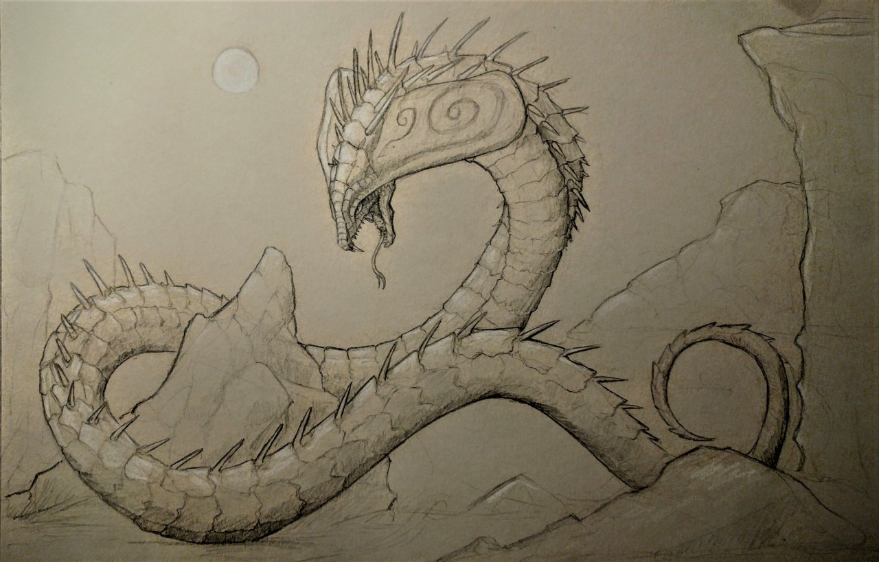 monster snake drawing