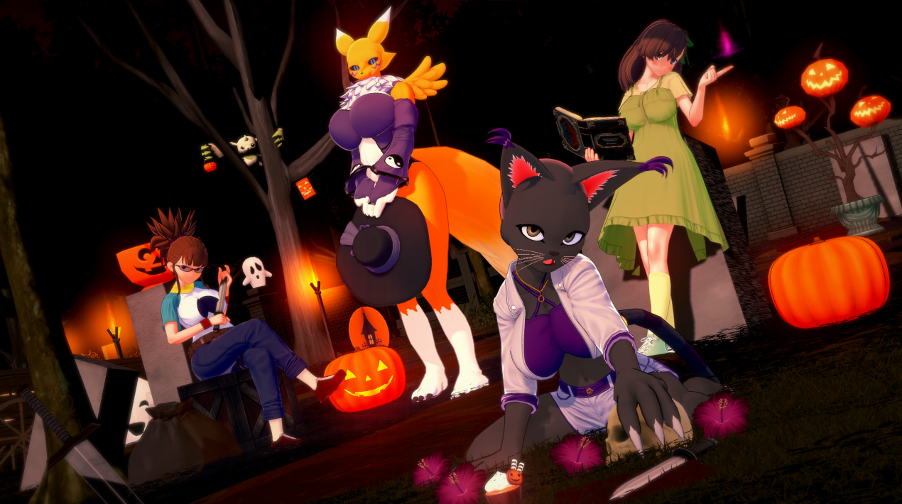 Judy and Haru Mime and Dash Halloween 2022 by TakaG -- Fur Affinity [dot]  net