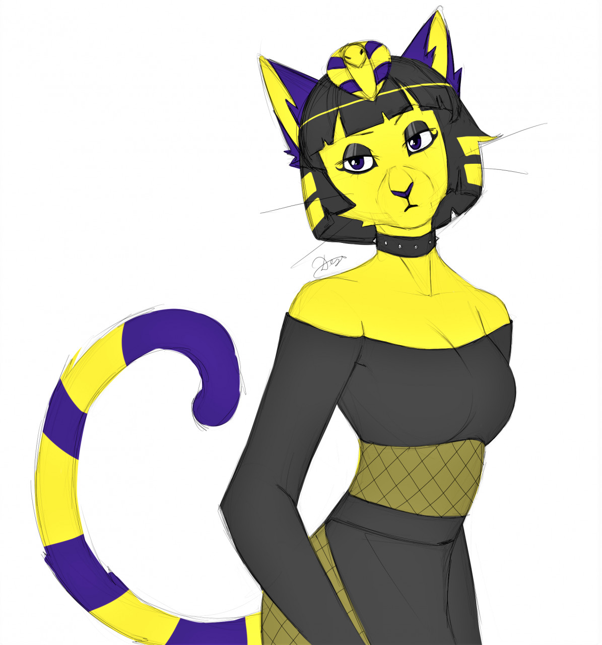 Goth Ankha sketch by zelionka -- Fur Affinity [dot] net