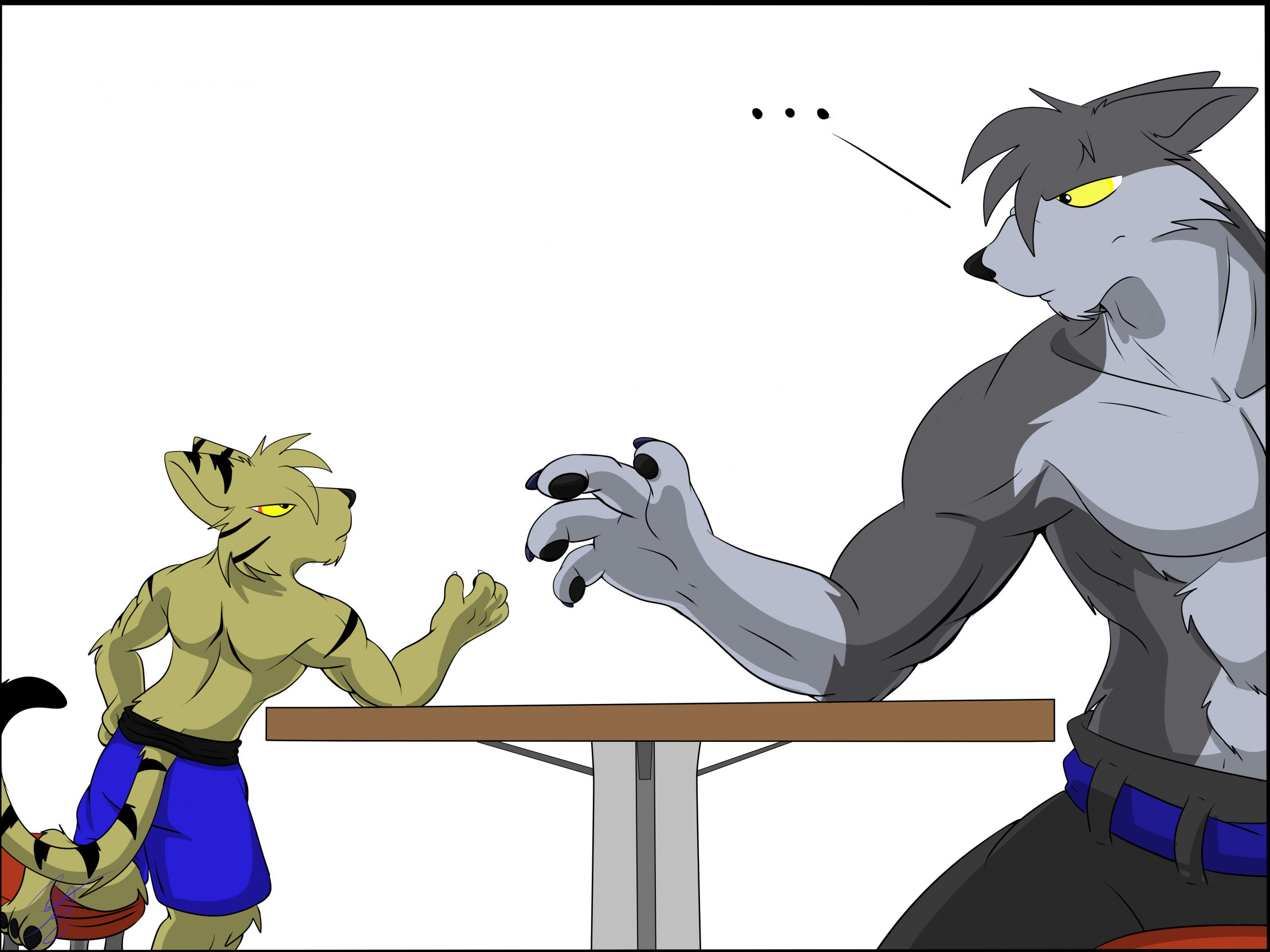 arm wrestling by Zfurry -- Fur Affinity [dot] net