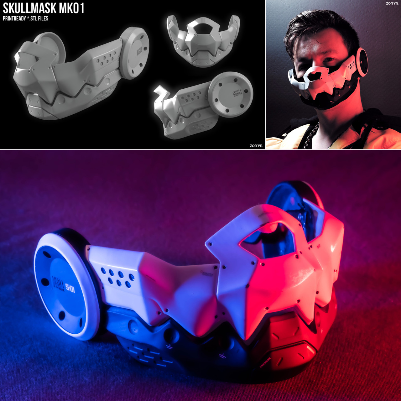 STL file Cyberpunk Halloween Skull 🎃・Design to download and 3D print・Cults