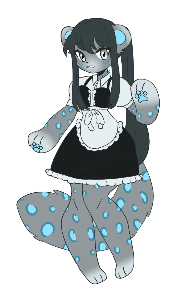 Blue Spotted Snow Leopard Femboy