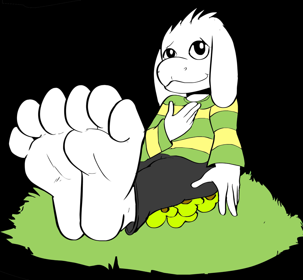 Asriel's feet. 