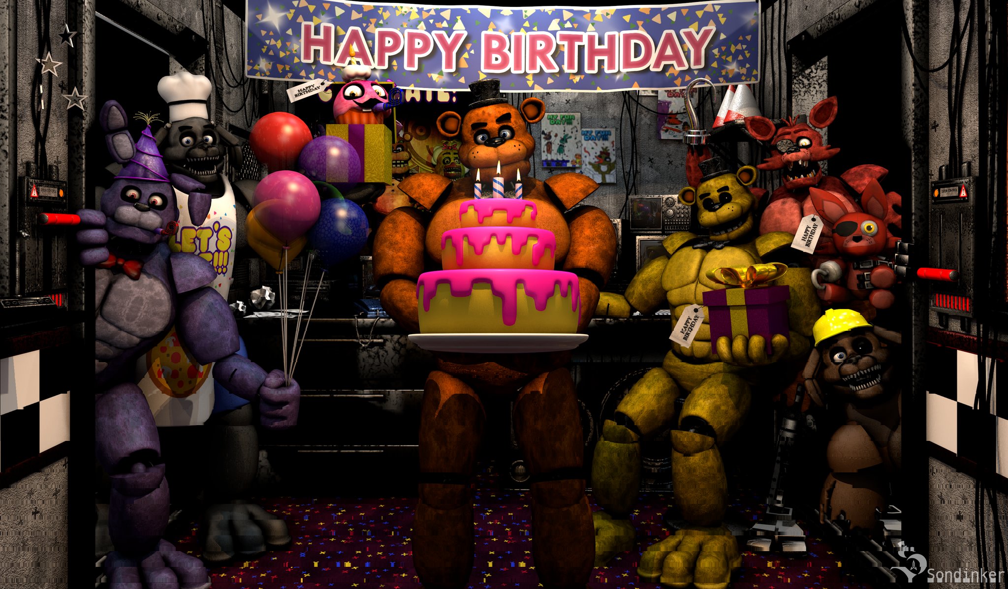 HAPPY 8TH BIRTHDAY FNAF! by SeliDevilfeather -- Fur Affinity [dot] net