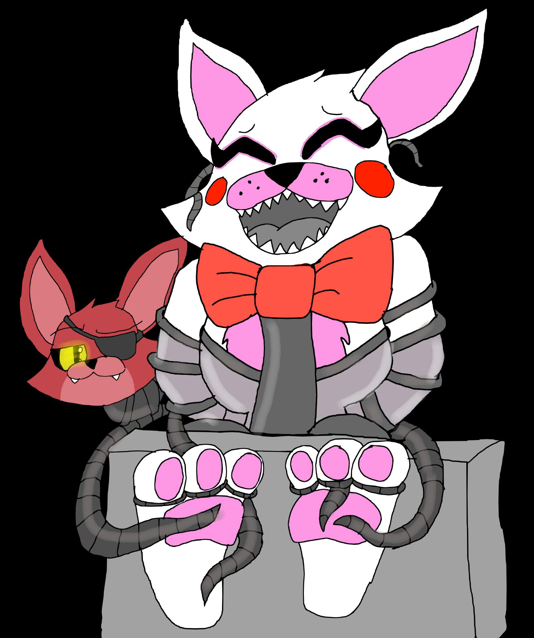 Mangle Tickled by ~Visk~ -- Fur Affinity [dot] net